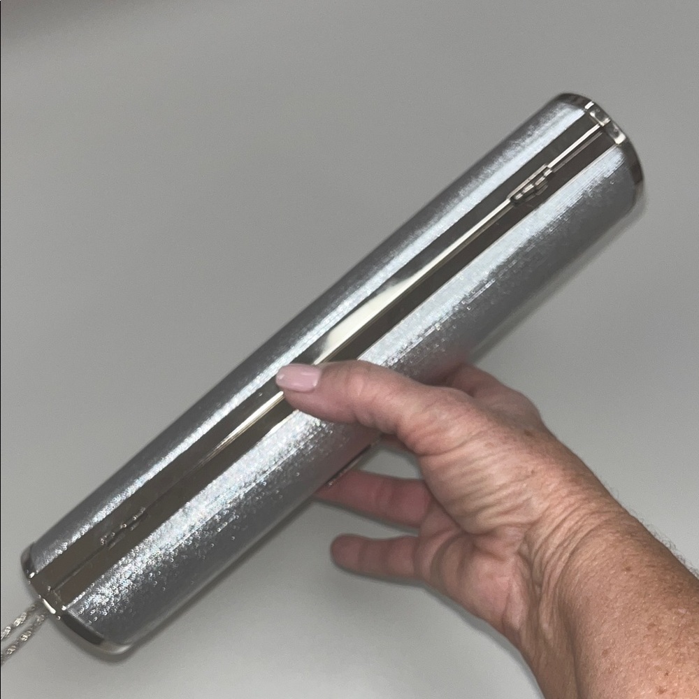 Source Unknown Metallic Silver Clutch with embellishments OS - Picture 8 of 14